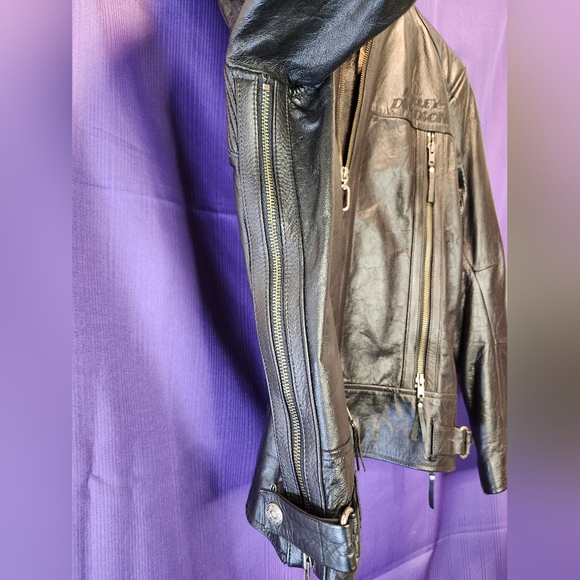 Harley-Davidson Men's Vintage Leather Motorcycle Jacket Size Medium - Picture 7 of 16